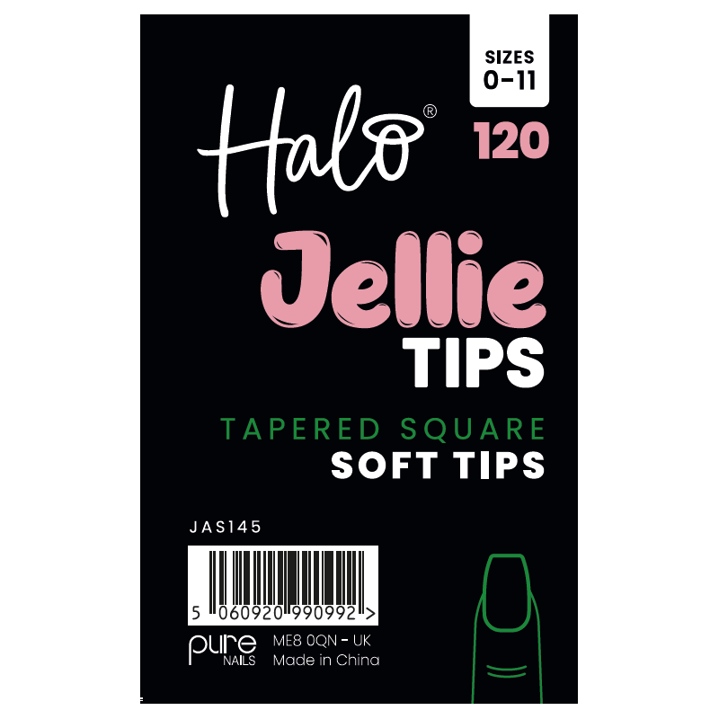 Halo Jellie Tips Tapered Square (short coffin) x 120 Size 0-11