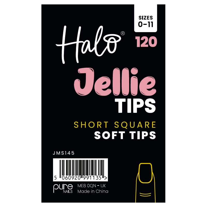 Halo Jellie Tips Short Carré clear x 120 Size 0-11