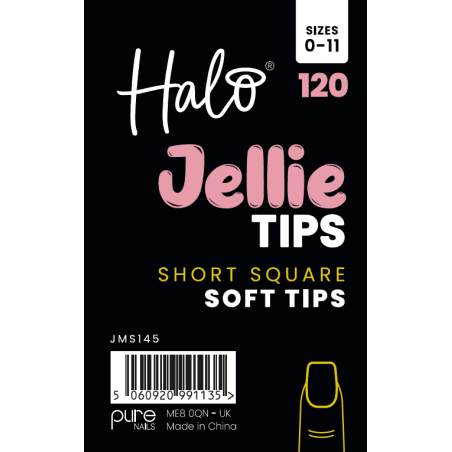 Halo Jellie Tips Short Carré clear x 120 Size 0-11