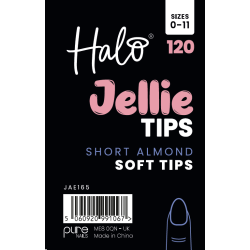 Halo Jellie Tips Short ALMOND clear x 120 Size 0-11