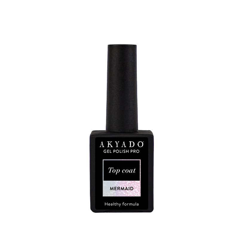 Top Coat Mermaid finition semi-permanente brillante effet nacré rosé shimmerisé UV LED