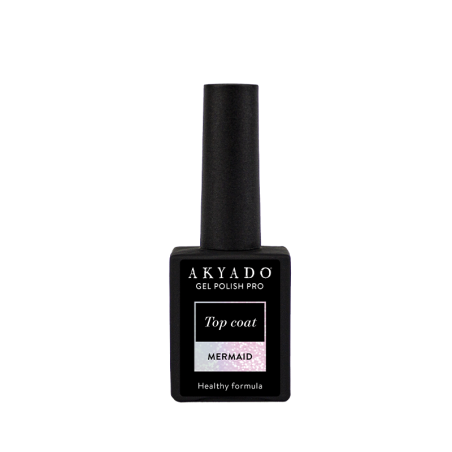 Top Coat Mermaid finition semi-permanente brillante effet nacré rosé shimmerisé UV LED